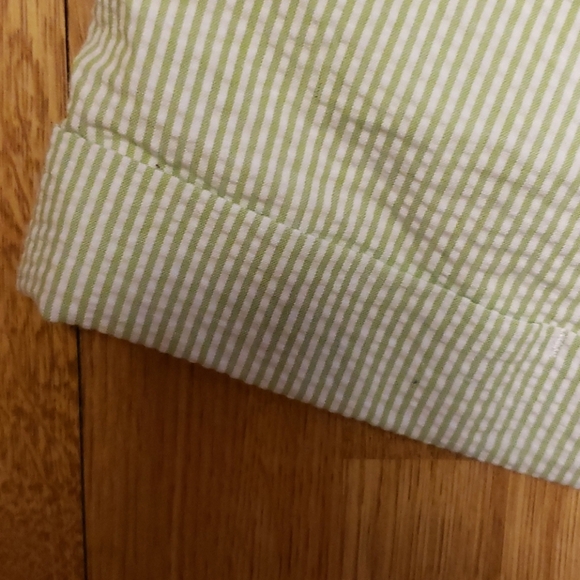 NWT Lauren James green stripe seersucker shorts M - Picture 4 of 5